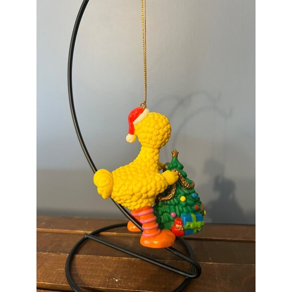 Vintage 1998 Sesame Street Big Bird W Christmas Tree Hanging Ornament Xmas Decor - Picture 5 of 9